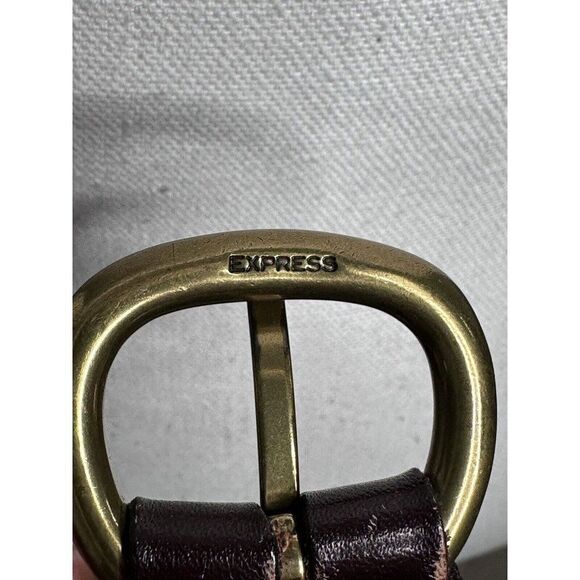 Vintage Express Jeans Women's Italian Leather Belt Brown Size Small 33” - Picture 4 of 8